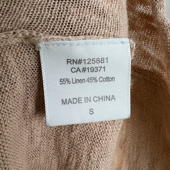 Brochu Walker Linen Blend Twist Hem Long Sleeves Top Small - Picture 7 of 10